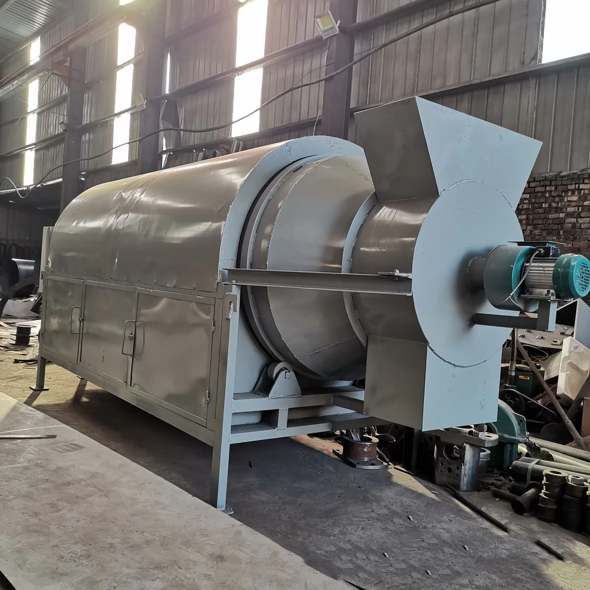 Low cost biomass fuels arenaceous quartz chlorine rotary disc dryer