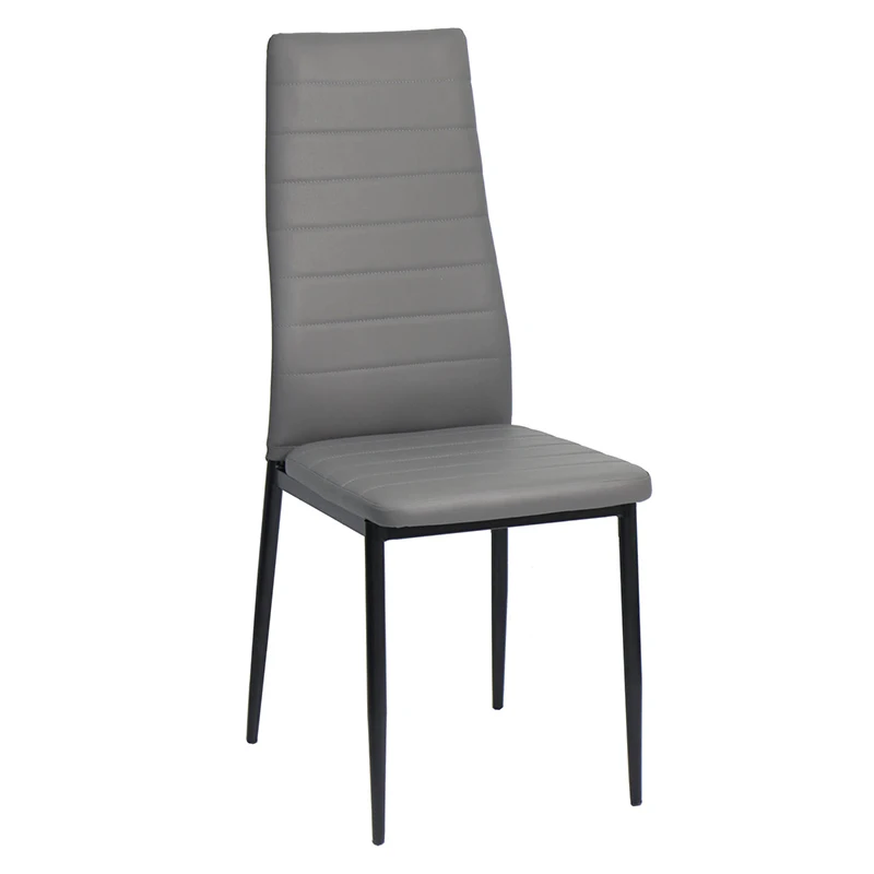 Hot Sale Home Furniture PVC or Fabric Wholesale Dining Chair Metal Leg cheap free sample dining room chairs for sale