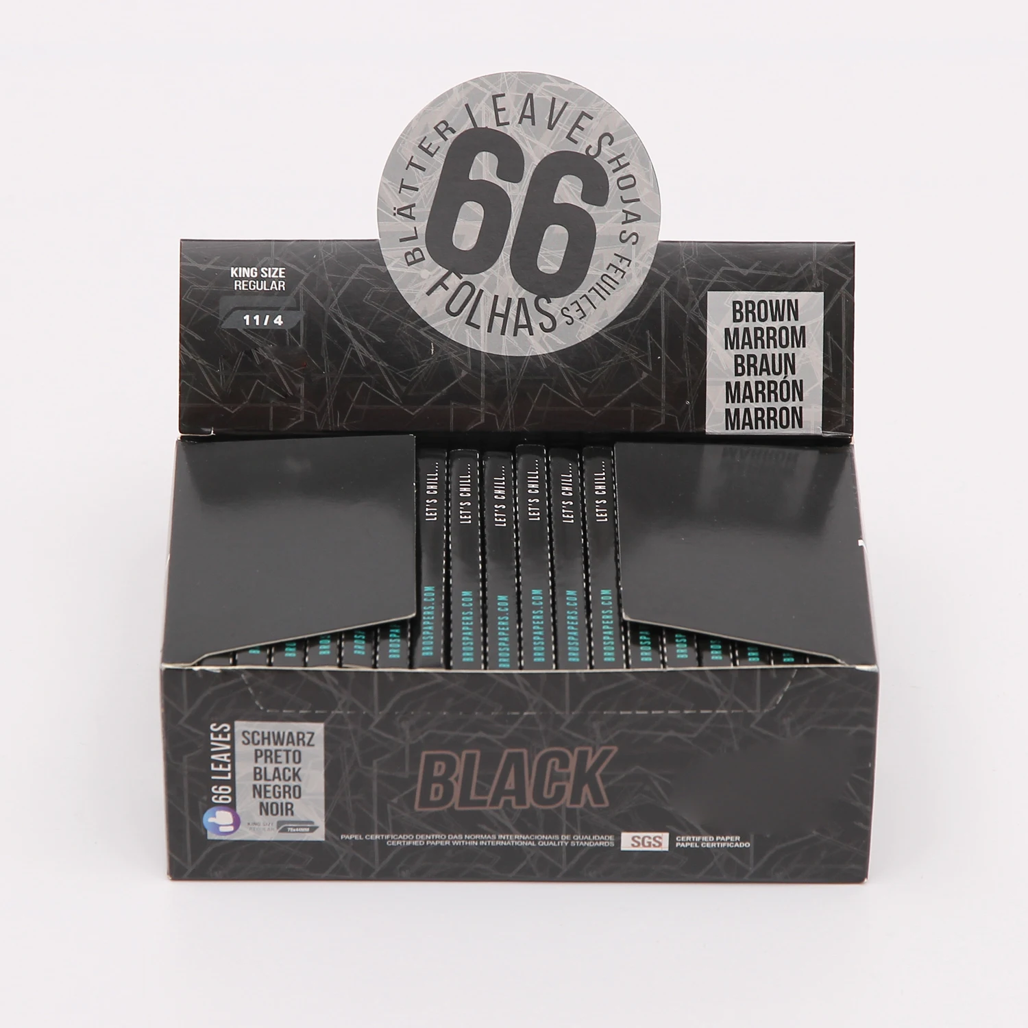 2022 66 black rolling paper smoking paper 1 1/4