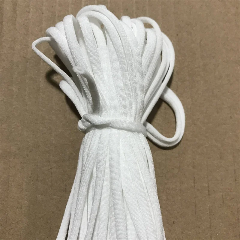 Factory wholesale nylon webbing with white flat elastic ear loops, suitable for n95