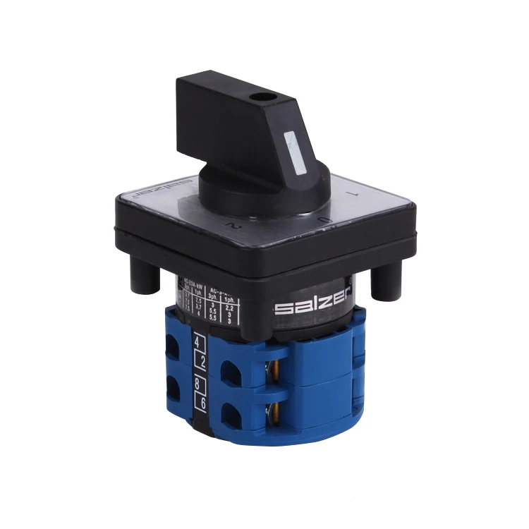 Переключатель переключателя Salzer SA16 16 А 1-0-2 2 полюса 61026 размер пластины 48x48 мм (одобрено TUV CE и