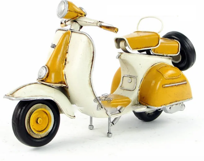 Handmade Motorcycle Antique distressed crafts VESPA scooter simulation model home furnishing decoration