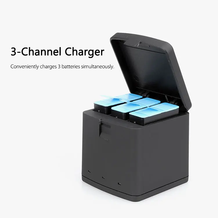 JUNNX 3 Channel Type-C Storage Box 3PCS Battery Quick Charger Cargador Baterias para Go Pro for Gopro Hero 10 9 Battery
