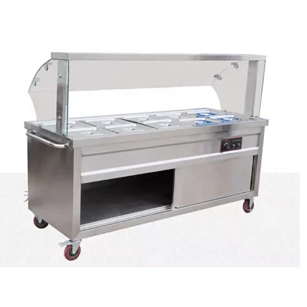 Commercial stainless steel electric 4 pan bain marie warming tray and buffet food warmer