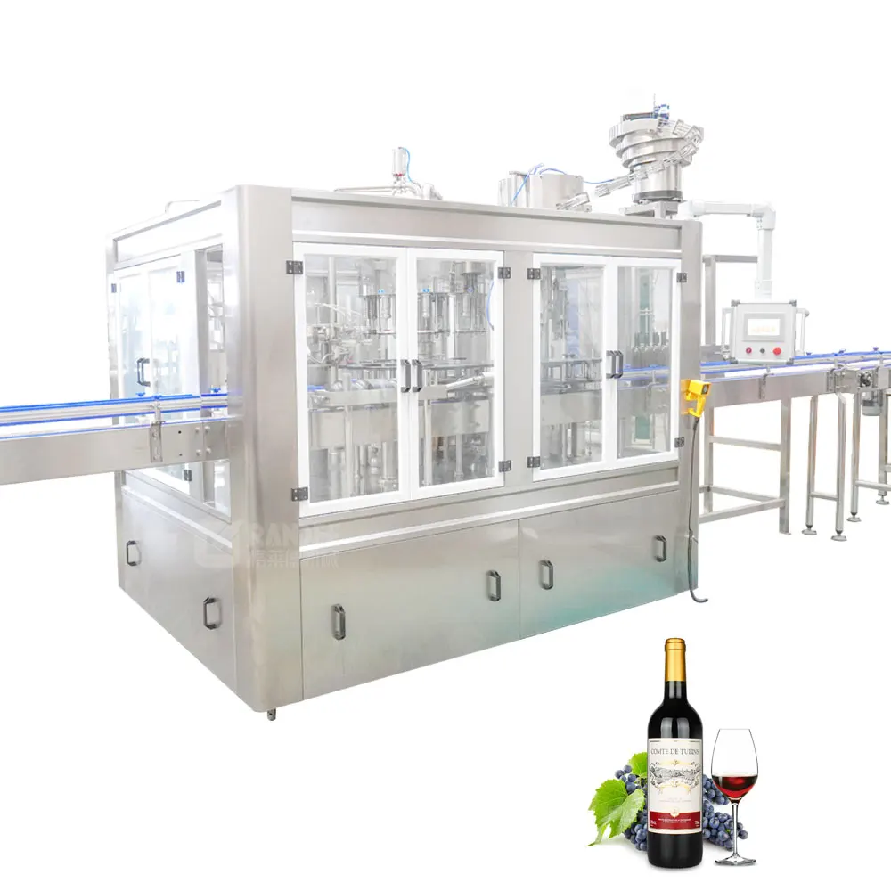 Automatic red wine bottle washing bottling filling capping machine for sale