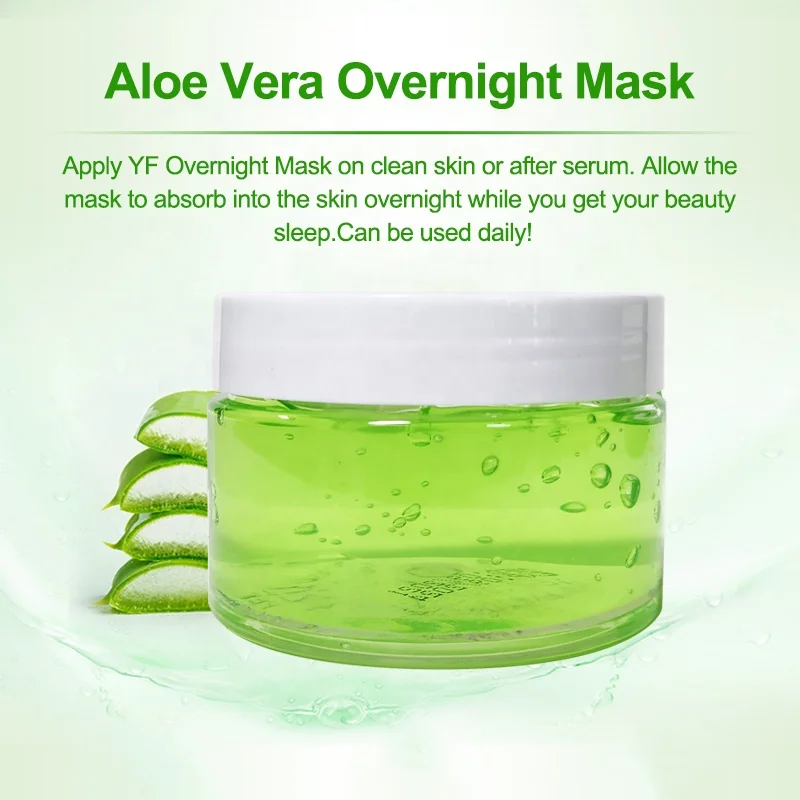 Low MOQ  Private Label Organic Natural  Face Mask For NightTime Skin Repair Whitening Moisturizing Aloe Vera Facial Mask