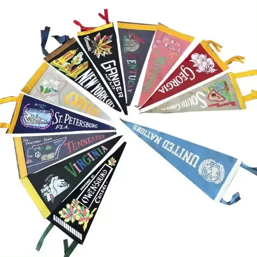 Custom pennant flag felt thermal cutting pennants football club hanging flag banner for sport decorate