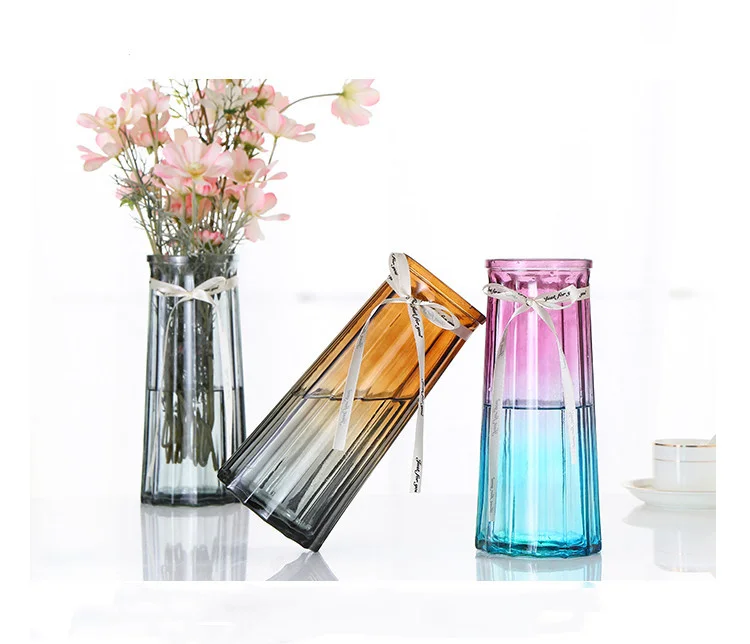 Modern style transparent bud mini glass vase wholesale for wedding table center decoration single flower rose