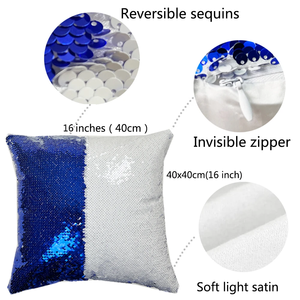 sublimation  pillow case blanks heat press  sublimations throw pillow covers cushion cover 16x16 reversible sequin pillow case