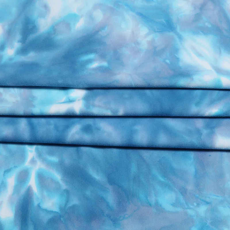 A2255 Manufacturer Stock High Density Nylon Soft 4 Way Stretch Tie Dye Spandex Yoga Leggings Fabric For Sportswear