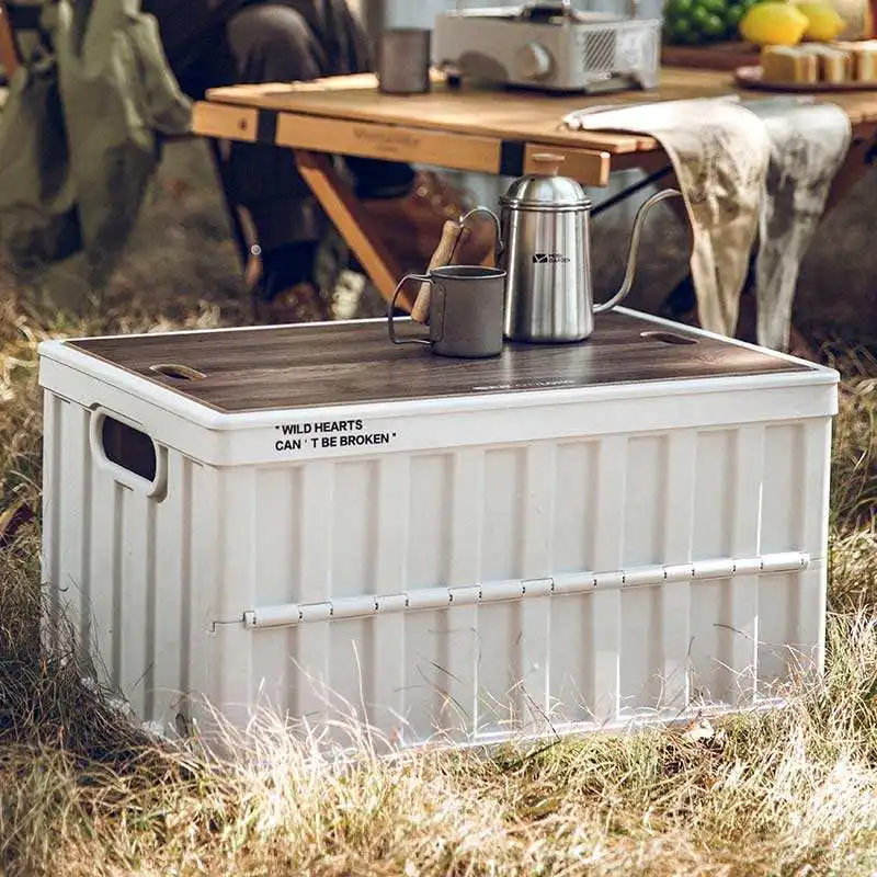 Large Capacity Multifunctional Clamshell Folding Storage Box Outdoor Folding Trolley-upgraded Version Storage Boxes Bins