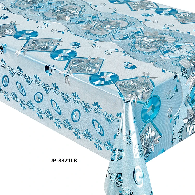 PVC Emboss Printing Eco-Friendly Metallic Tablecloth