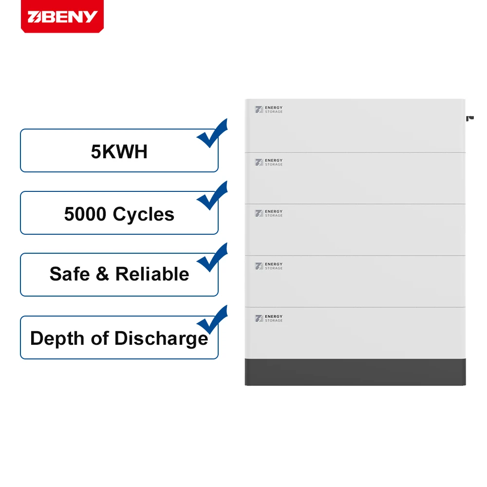 Beny 5.22kwh 51.2V 102ah Stackable 48v Lifepo4 Energy Storage Battery Solar Power Station For Home Use
