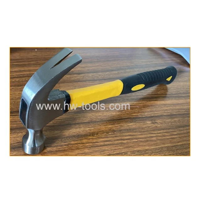 professional hammer factory wholesale claw hammer with forged hammer head fiberglass handle