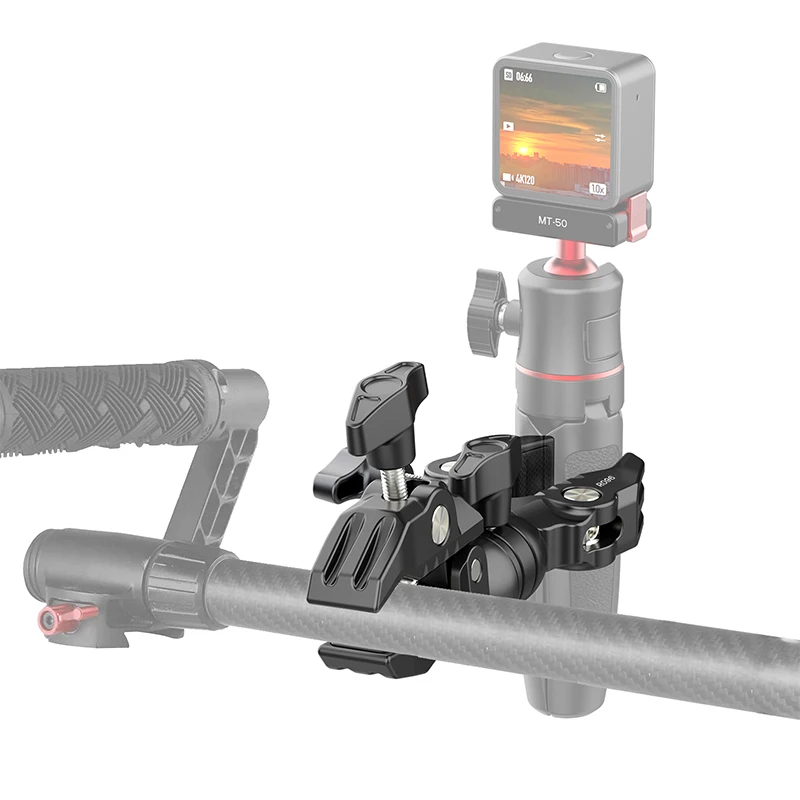 Металлический Супер Зажим для камеры Ulanzi R096, многофункциональный зажим для крепления камеры с поворотом на 360 градусов, Волшебная рукоятка, адаптер с двойной шаровой головкой