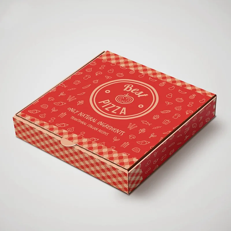33x33 Pizza Box Food Packaging Recycle Carton Takeaway Packaging Paper Box  Corrugated Pizza Box Custom Printed