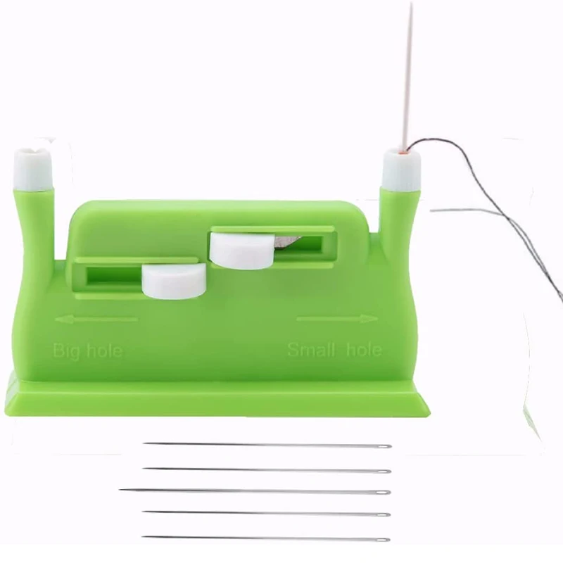 Automatic Desk Needle Threader with Case Hand Needle Threader Sewing Tools DIY Easy Thread Needle
