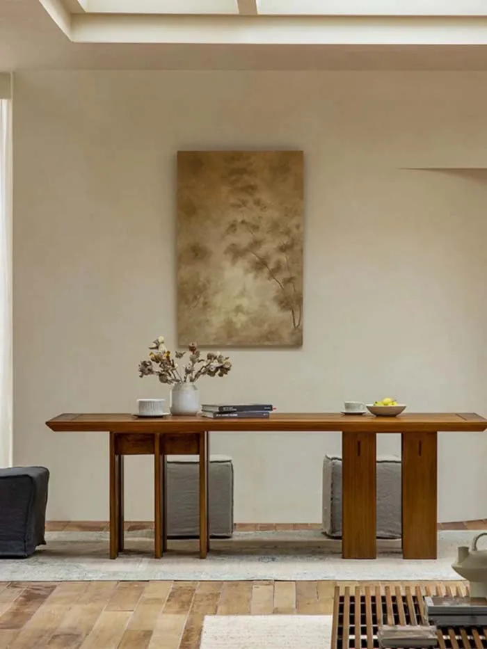 Multi-legged tables Natural gray wood solid wood dining room set dining room