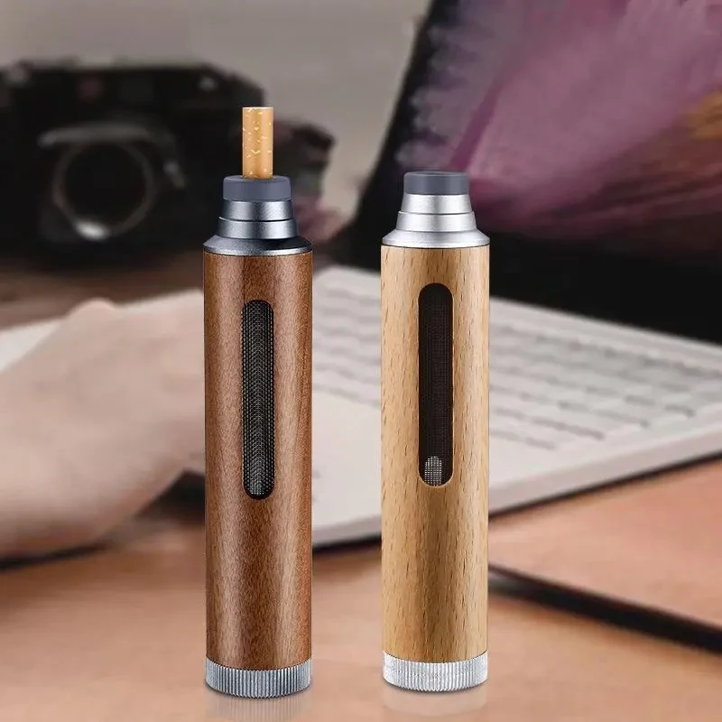 Fashion portable car ashtray outside cheap handheld car Cigarette ashtrays Men smokeless luxury wooden wooden audi cigar ashtray