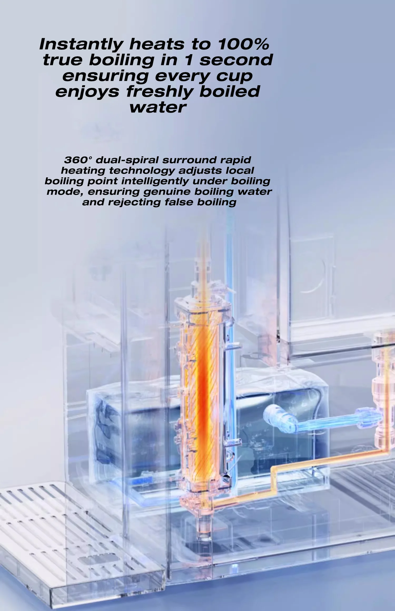 PURETAL Desktop 3 second instant hot and cold water dispenser ice machine with 3L water tank