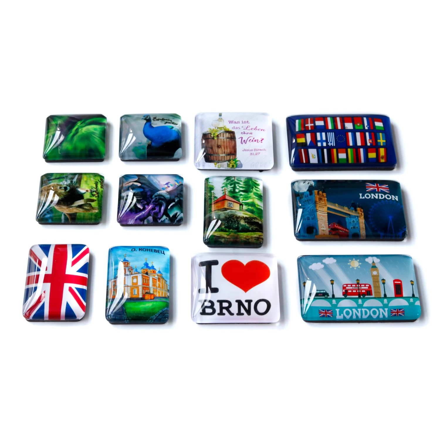 Custom Home Decor Fridge Stickers Freeze Magnet Crystal London 3D Fridge Magnet For Tourism Souvenirs