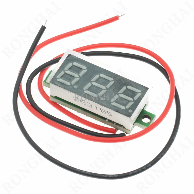 0 28 дюймов DC 2 5 V-40V Мини цифровой вольтметр провода красный синий желтый зеленый светодиодный дисплей экран тестер напряжения