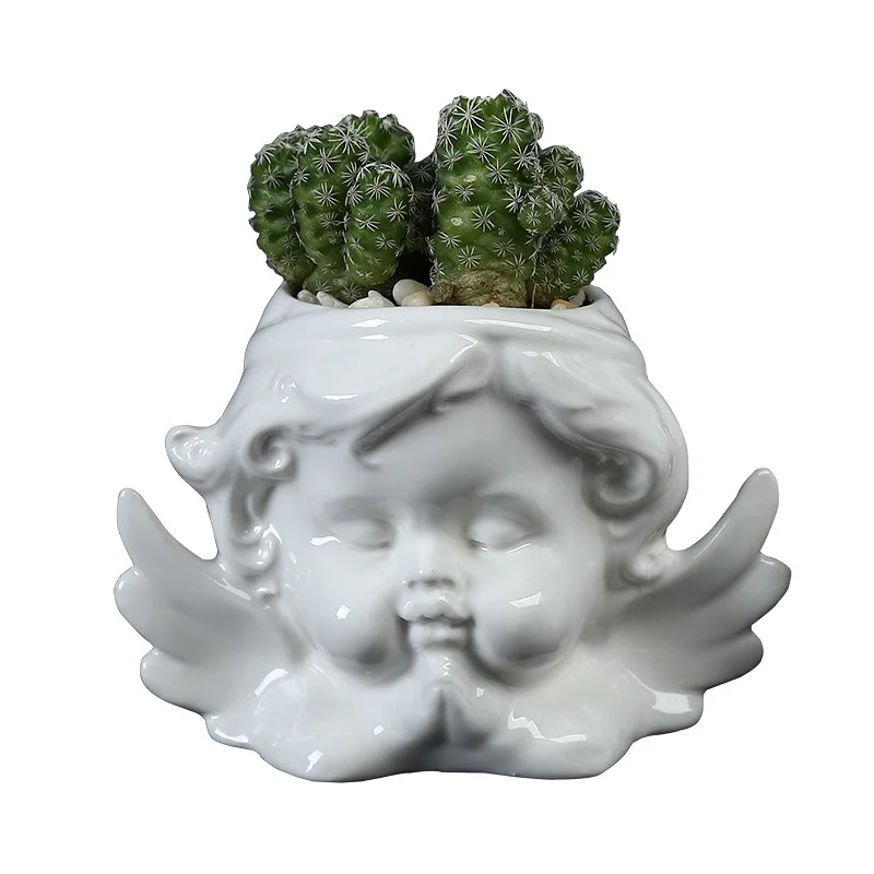 Ceramic Cherub Angel Decorative Flower Pots for Indoor
