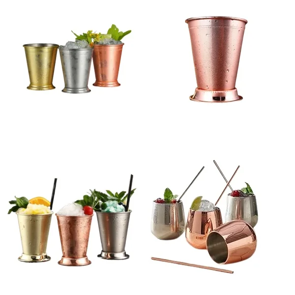 Silver Gold Copper Customized Bar Accessories Top Selling Solid 100% Pure Copper Mint Julep Cup