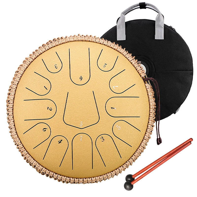 Hluru Steel Tongue Drum 13 Note 12-Inch Drumset Percussion Instrument Other Musical Instruments TS13