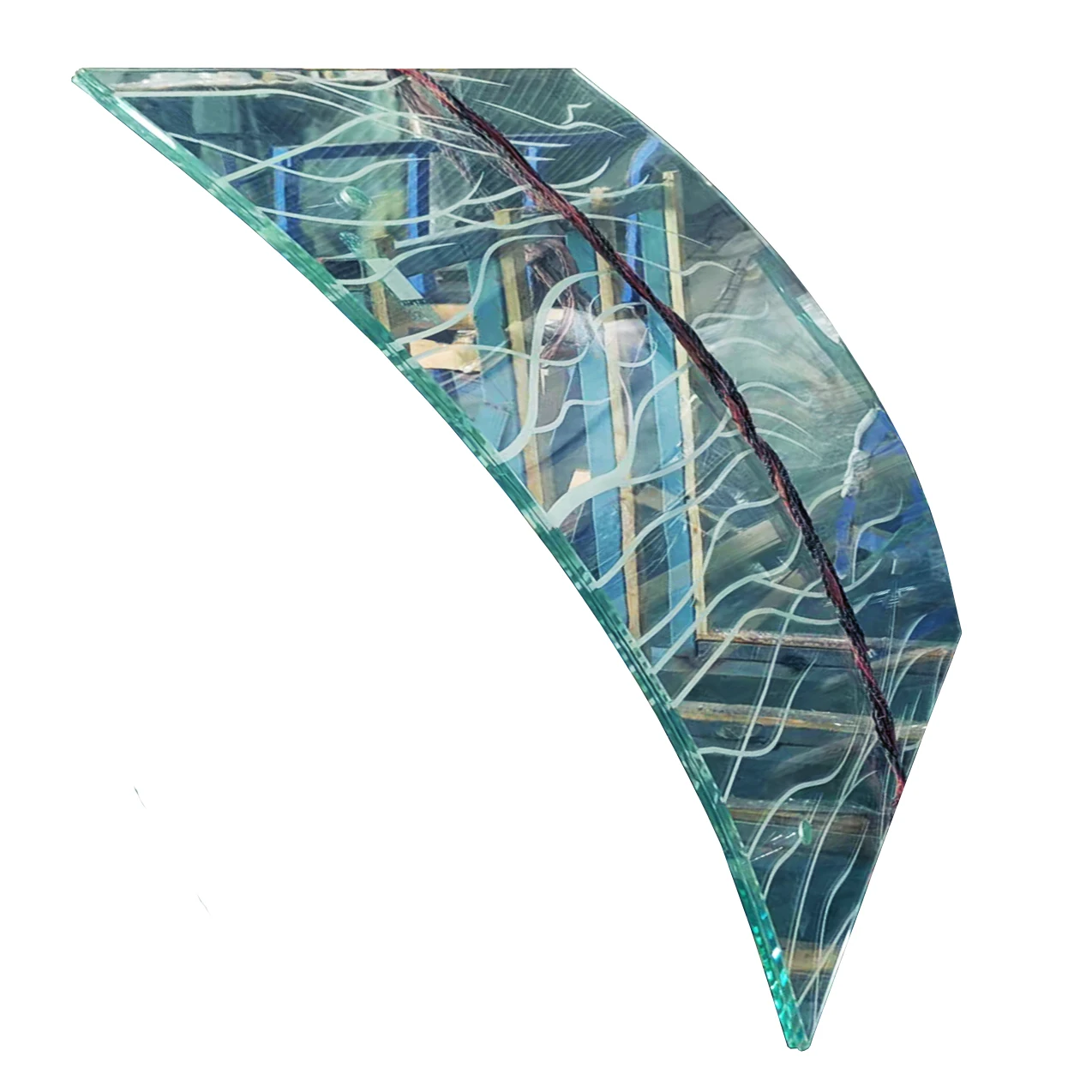 Customized size ceramic frit painted Stained Silk Screen curved  tempered toughened laminated safety glass