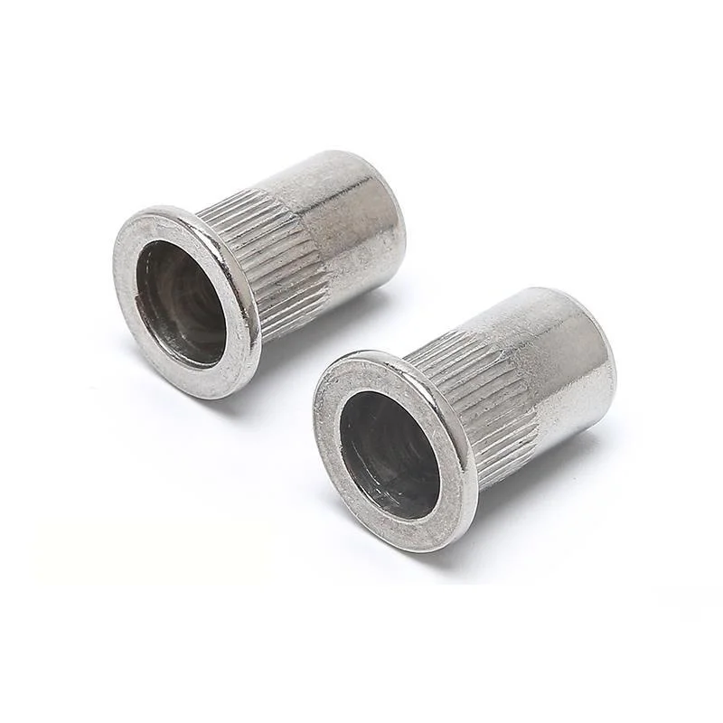 Stainless Steel Flat Head Knurled Body Rivet Nut Avk Rivet Nuts 1/4-20 Insert Rivet Nut