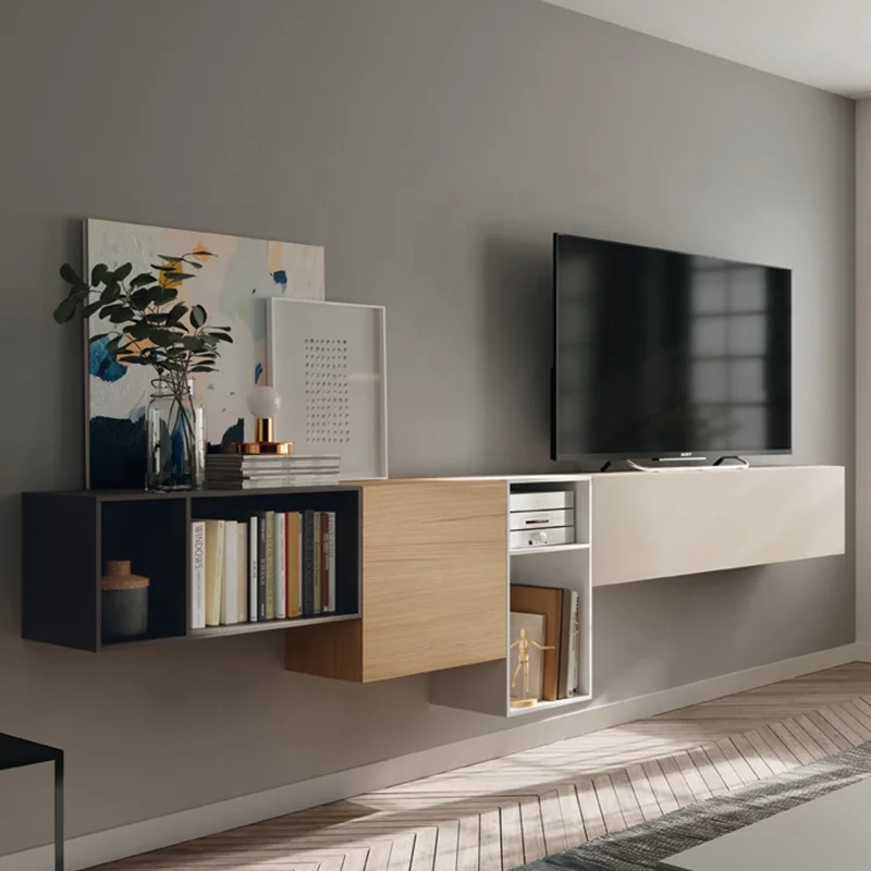 NOVA 20WHQ011 Tv Wall Mount Cabinet Italian Wall Unit Modern Living Room Furniture Wooden Entertainment Cabinet Stand