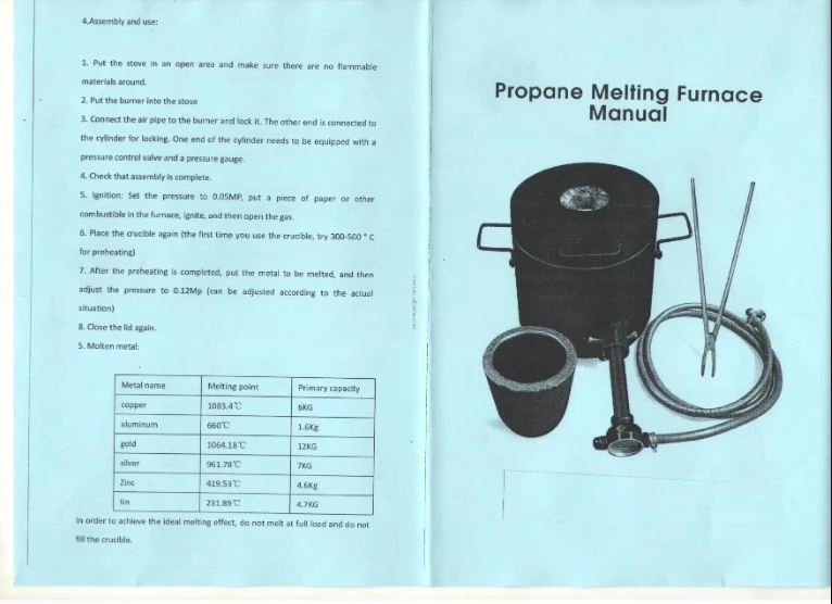 R For Melting Customized High Quality Cheap Price 6kg Graphite Crucible And Gas Metal Propane Furnace