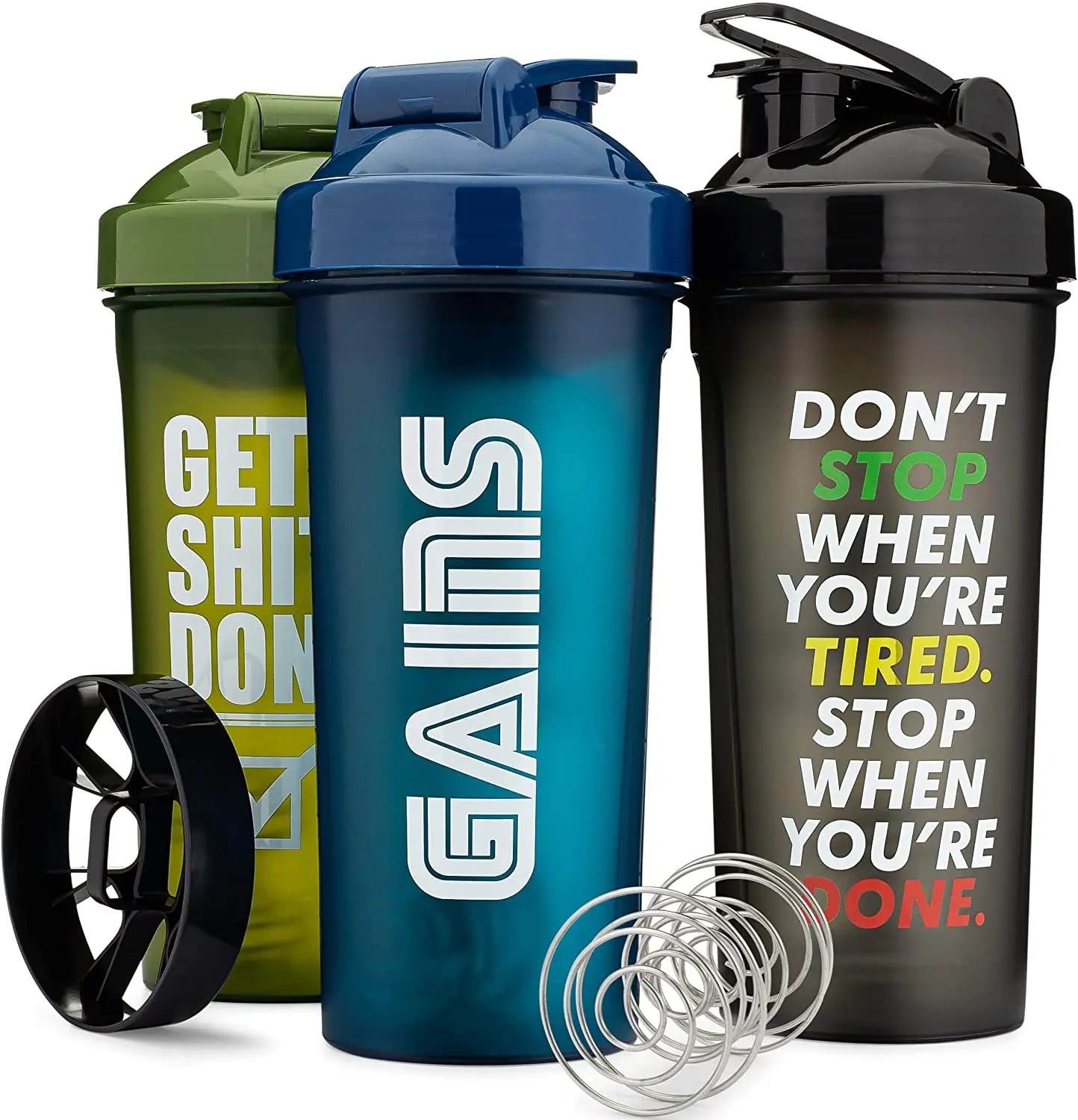 Fitness BPA Free Plastic Spice Powder Custom Logo Gym Protein Shaker Bottle