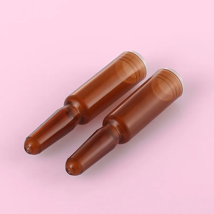 Custom amber mini 1ml 2ml dropper skin care bottles beauty salon use injection essential oil empty plastic essence ampoule