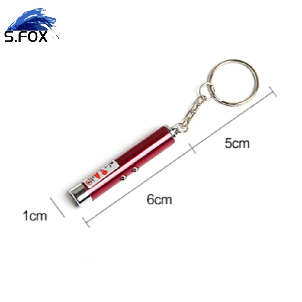 Factory Directly Supply Cheaper Price Red Light Pointer Keychain 2 in 1 Pointer Flashlight for Cats