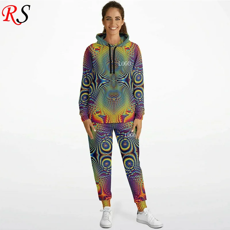 New Style Printed Logo Sweatsuit 2Piece Hoodie And Jogger Sets Unisex Sport Sublimated Tracksuit