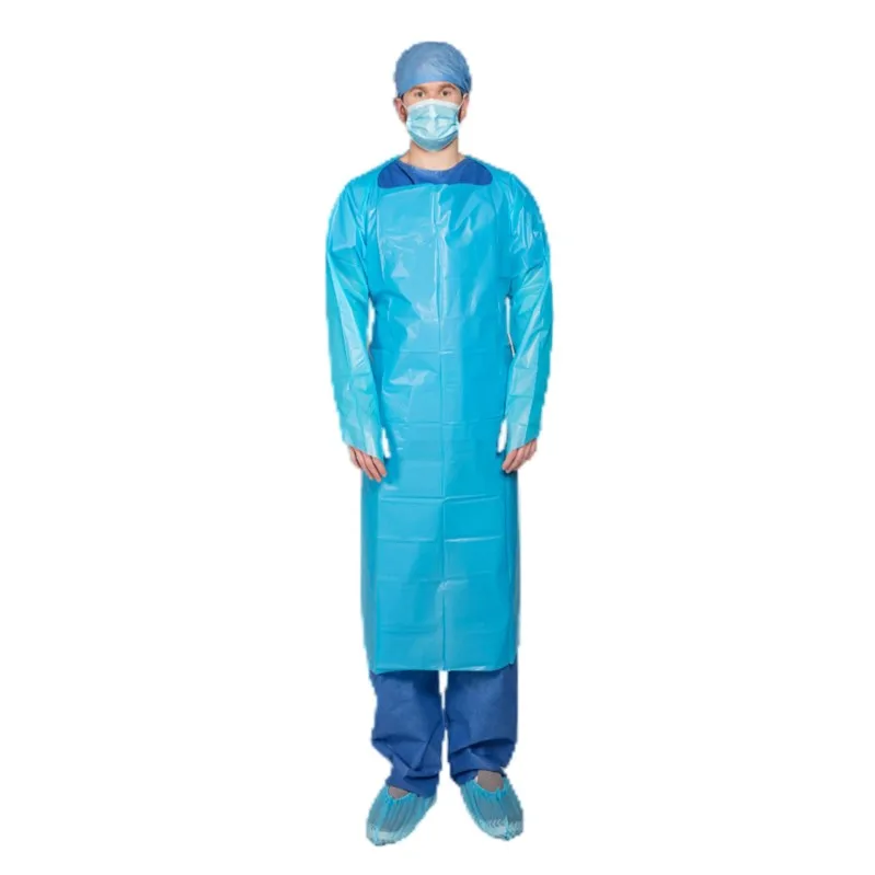 PE CPE Isolation Gown Waterproof Disposable Isolation CPE Gown
