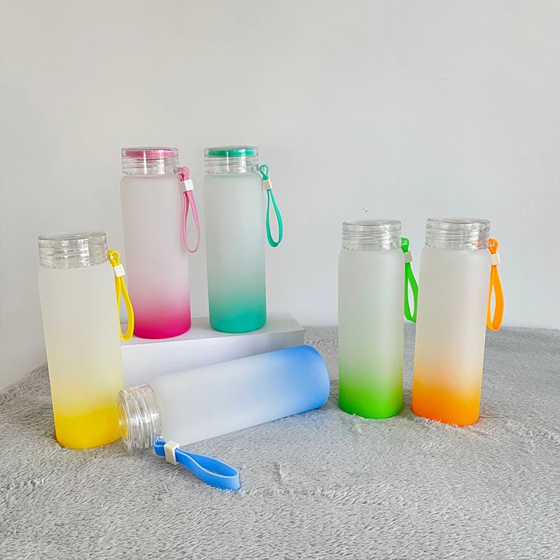 wholesale 12oz 16oz blank sublimation Beer Shaped Glass soda can with bamboo lid and clear plastic straw suitable for drink