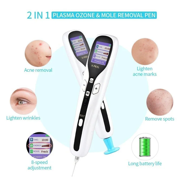 2 in 1 Plasma Pen Acne Treatment Device Eyelid Lifting Anti-wrinkle Spot Scar Wart Removal Cold Ozone Plasma Machine