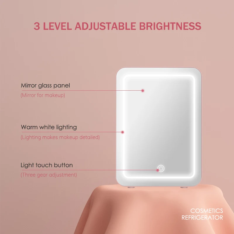 4L Custom small cosmetic beauty skin care makeup 12v refrigerator mini skincare fridge with mirror