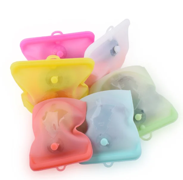 Wholesale cheap leakproof food grade liquid ziplock silicone reusable food storage bags