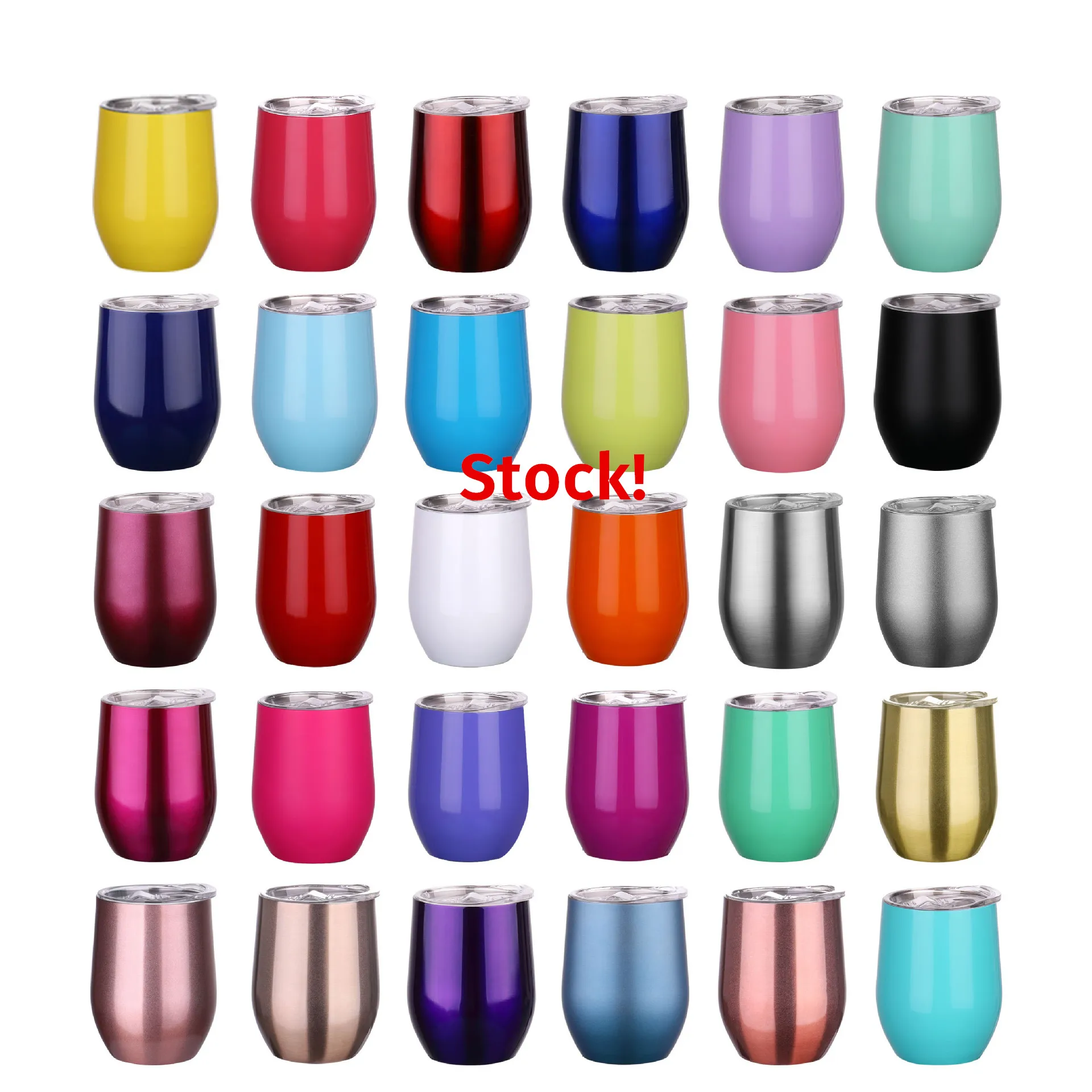 Custom Stainless Steel Stemless 12oz Wine Tumblers with Lid and Straw Vacuum Insulated 12 oz Wine Cups