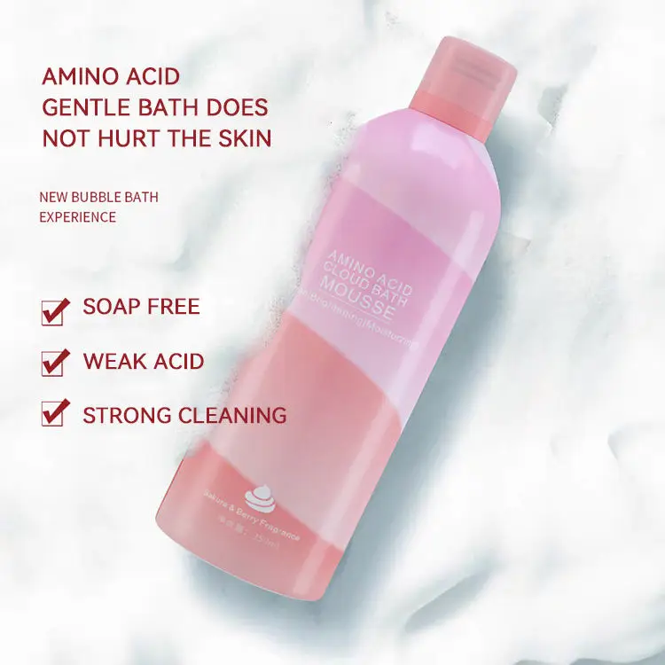 ODM/OEM Hot Selling Moisturizing Skin Whitening Body Shower Gel Amino acid Mousse Shower Gel