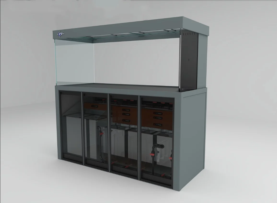 Aquariums and accessories Aquaculture fish tank black glass Customized aquarium fish tank with cabinet