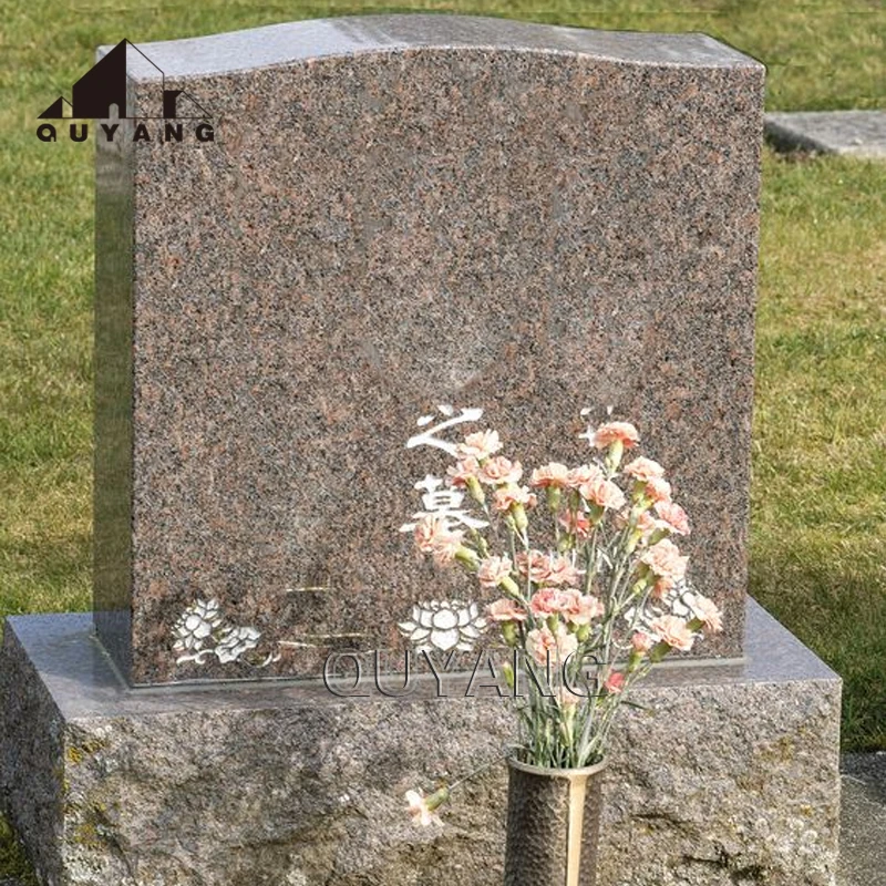 QUYANG Factory Wholesale Simple Graveyard Grave Stone Granite Marble Cemetery Tombstone Monument