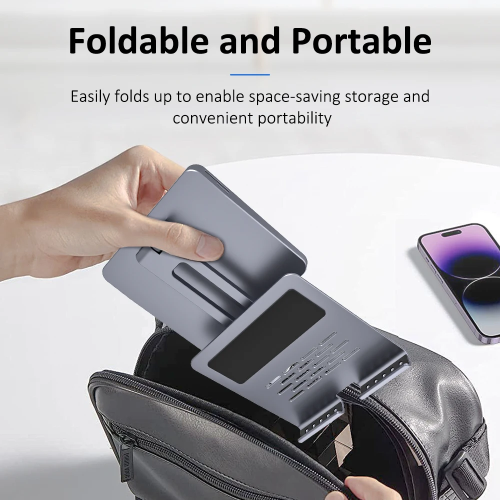 7 in 1 Multiport portable foldable phone holder adapt for aluminum adjustable laptop stand with usb hub