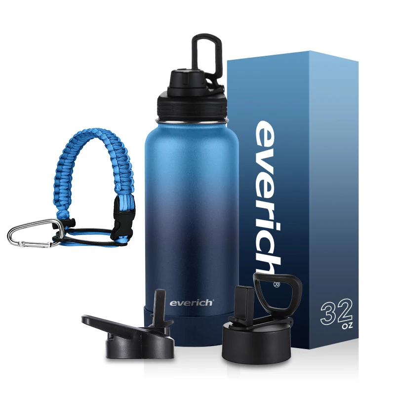 Stainless Steel Hot And Cold Water Bottle Vacuum Flask Bottle Thermos With Plastic Lids For Bottle