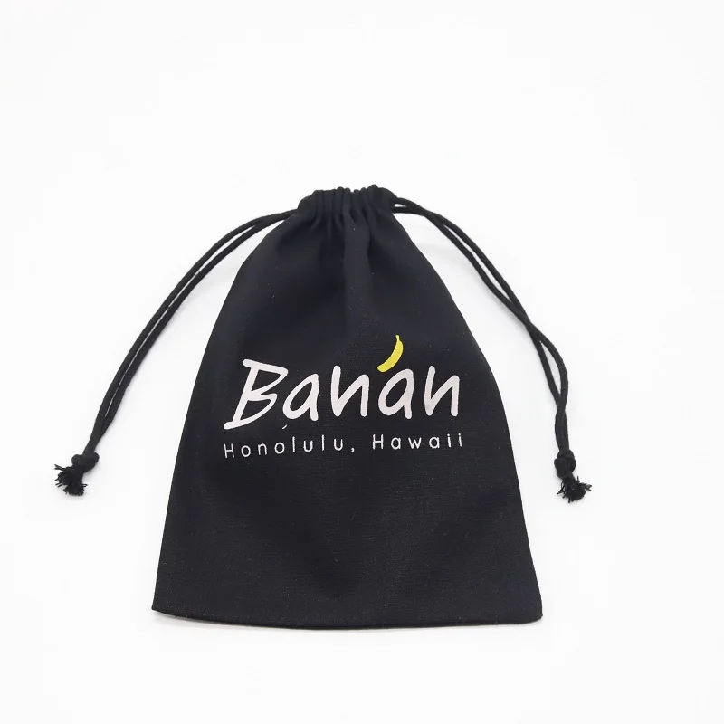 Eco-Friendly Cotton Linen Gift Packaging Drawstring Pouch Soft Black Cotton Candle Perfume Essential Oil Gift Shopping Bag
