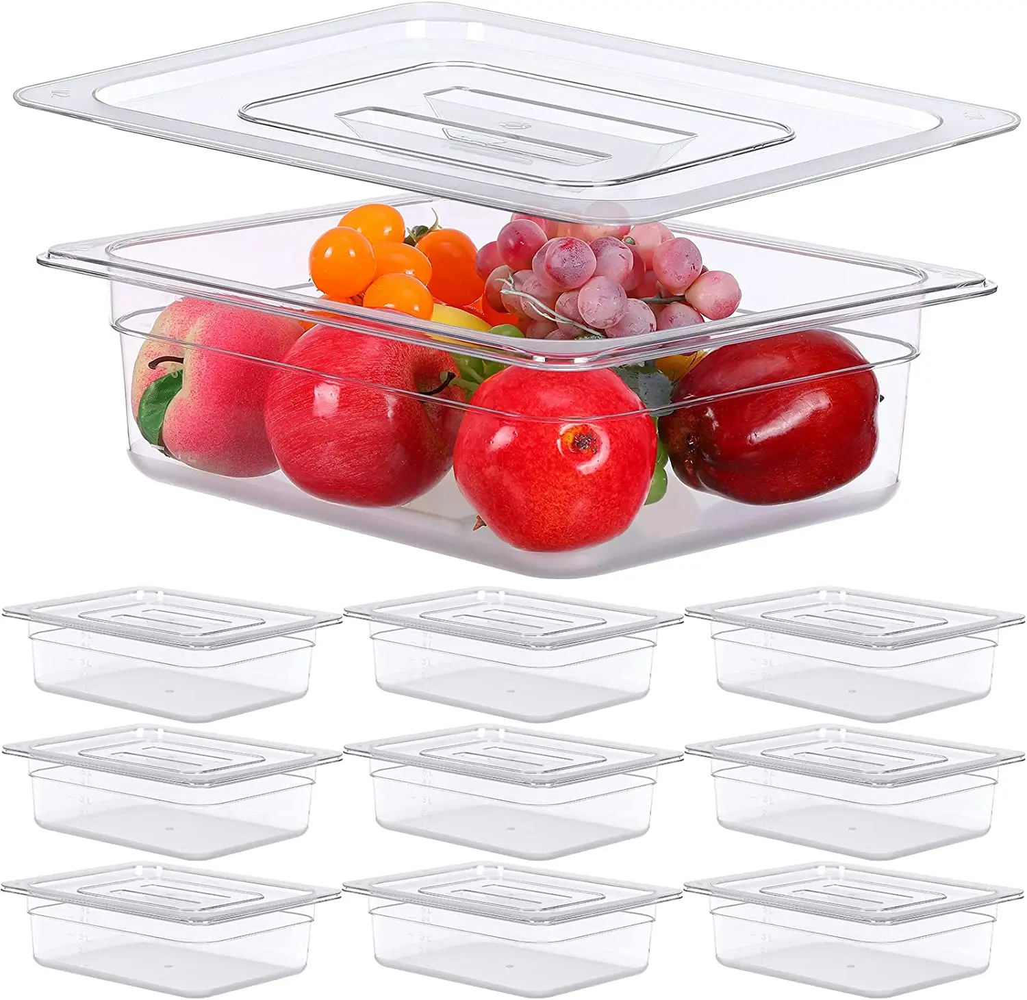 Buffet Restaurant Suppliers Plastic Food Container Gn Pan PC Gastronorm Tray Transparent Refrigerated Polycarbonate Food Pan